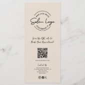 Simple Price List with QR Code Custom Hair salon メニュー (裏面)