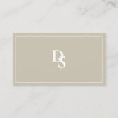 Simple Professional Beige with Initials QR Code 名刺 (正面)