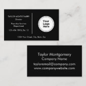 Simple Professional Black And White Logo 名刺 (正面/裏面)