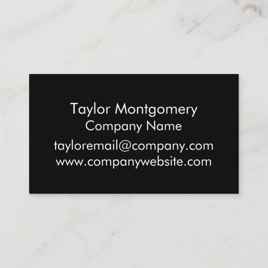 Simple Professional Black And White Logo 名刺 (裏面)