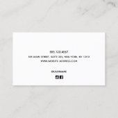 Simple Professional Black Border White Border  コーリングカード (裏面)