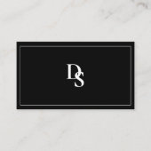 Simple Professional Black White Initials QR Code 名刺 (正面)