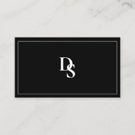 Simple Professional Black White Initials QR Code 名刺