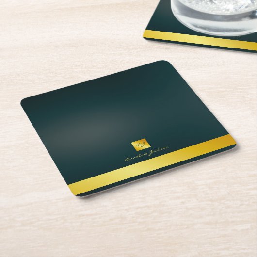 Simple Professional Branding Logo スクエアペーパーコースター (アングル)