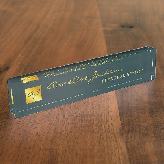 Simple Professional Branding Logo デスクネームプレート (側面)