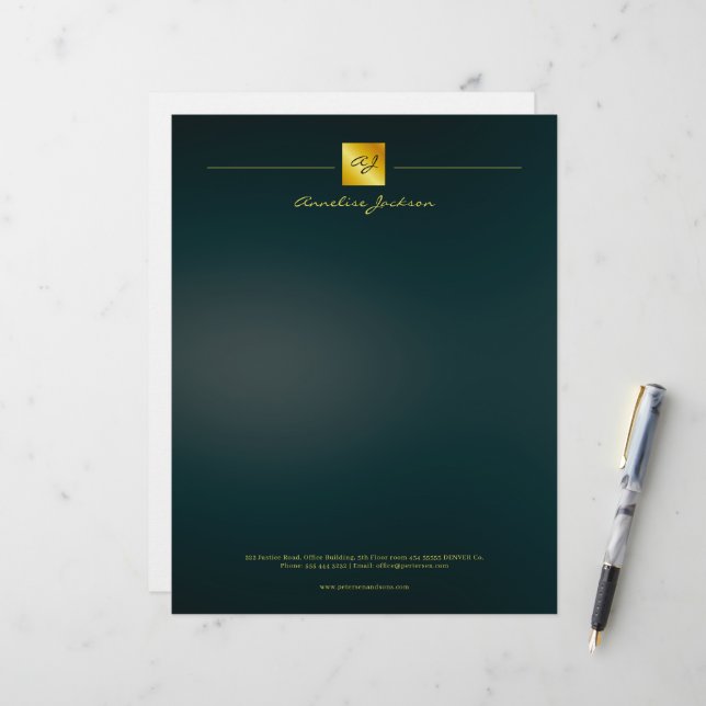 Simple Professional Branding Logo レターヘッド (正面/裏面インサイチュ)