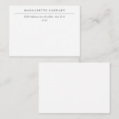 Simple Professional Business Lined Address ノートカード (正面/裏面)