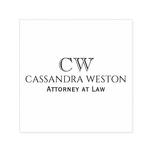 Simple Professional Business Name Title Initials  セルフインキングスタンプ (デザイン)