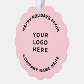 Simple Professional Christmas Tree Business Logo オーナメントカード (左)