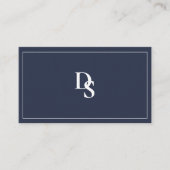 Simple Professional Dusty Blue Initials QR Code 名刺 (正面)