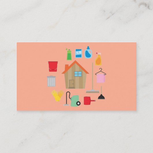 Simple Professional House Cleaning Business Cards 名刺 (裏面)