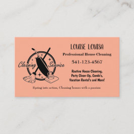 Simple Professional House Cleaning Business Cards 名刺