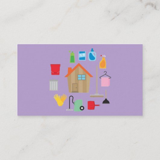 Simple Professional House Cleaning Business Cards 名刺 (裏面)
