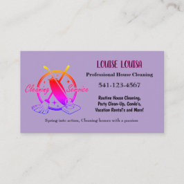 Simple Professional House Cleaning Business Cards 名刺