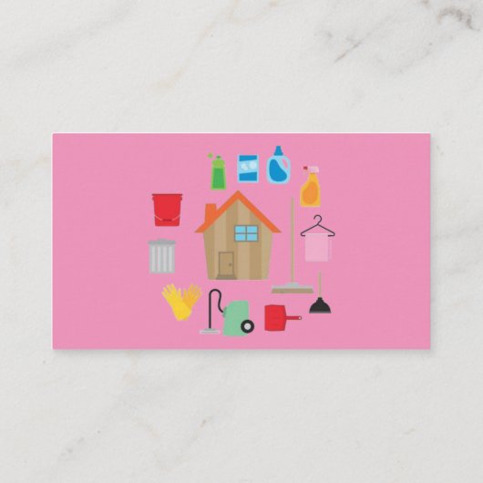 Simple Professional House Cleaning Business Cards 名刺 (裏面)