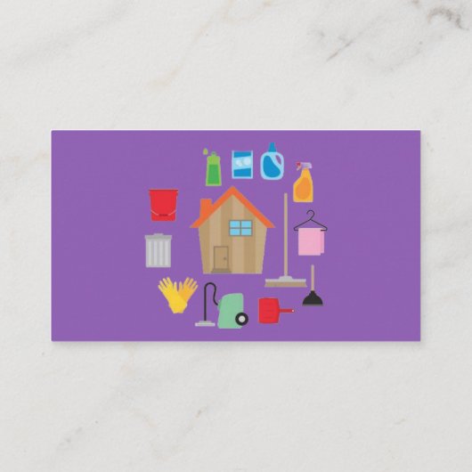 Simple Professional House Cleaning Business Cards 名刺 (裏面)