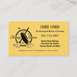 Simple Professional House Cleaning Business Cards 名刺