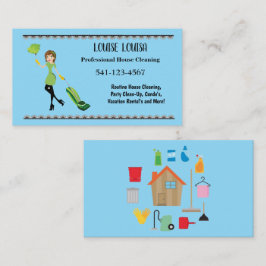 Simple Professional House Cleaning Business Cards 名刺