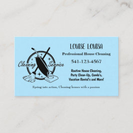 Simple Professional House Cleaning Business Cards 名刺