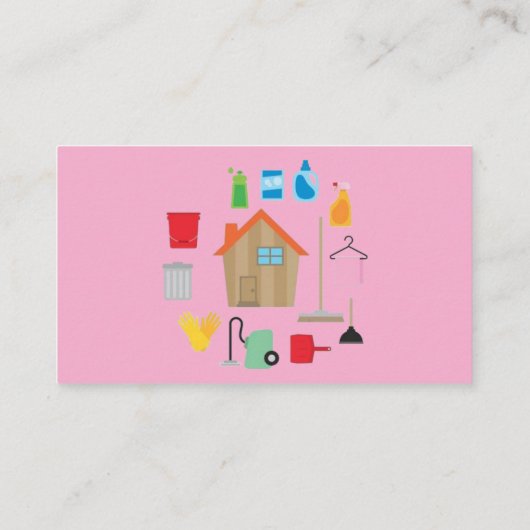 Simple Professional House Cleaning Business Cards 名刺 (裏面)