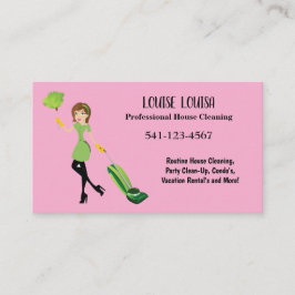 Simple Professional House Cleaning Business Cards 名刺