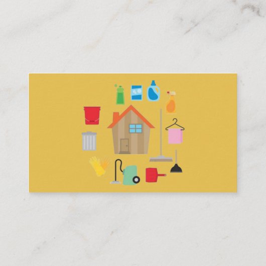 Simple Professional House Cleaning Business Cards 名刺 (裏面)