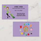 Simple Professional House Cleaning Business Cards 名刺 (正面/裏面)