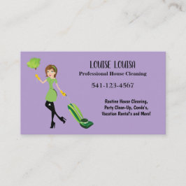 Simple Professional House Cleaning Business Cards 名刺