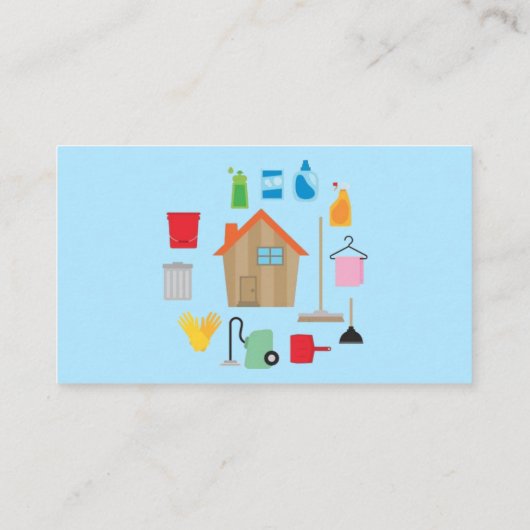 Simple Professional House Cleaning Business Cards 名刺 (裏面)