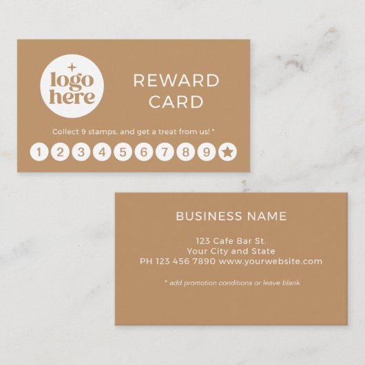 Simple Professional Logo Reward Punch Card 名刺 (正面/裏面)