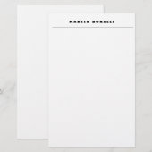 Simple Professional Monochrome Minimalist 便箋 (正面/裏面)