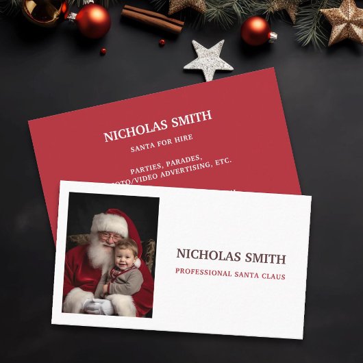 Simple Professional Santa Claus Photo 名刺
