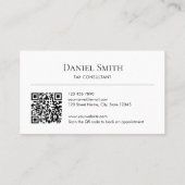 Simple Professional White with Initials QR Code 名刺 (裏面)