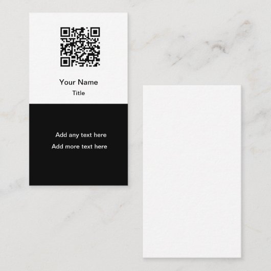 Simple Promotional QR Code Business Cards Vertical 名刺 (正面/裏面)