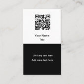 Simple Promotional QR Code Business Cards Vertical 名刺 (正面)