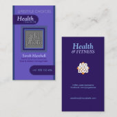 Simple Purple ファンシー Health Photo Business Card 名刺 (正面/裏面)