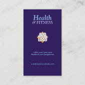 Simple Purple ファンシー Health Photo Business Card 名刺 (裏面)