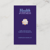 Simple Purple ファンシー Health Photo Business Card 名刺 (裏面)