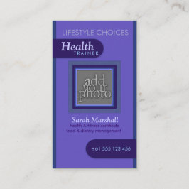 Simple Purple ファンシー Health Photo Business Card 名刺