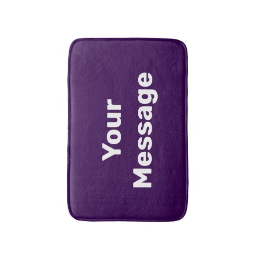 Simple Purple and White Your Message Text Template バスマット (正面縦)