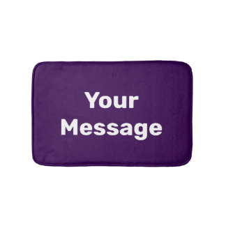 Simple Purple and White Your Message Text Template バスマット