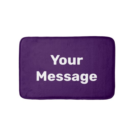 Simple Purple and White Your Message Text Template バスマット (正面)