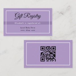 Simple Purple Babyshower QRRegistry Enclosure Card エンクロージャーカード