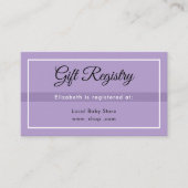 Simple Purple Babyshower QRRegistry Enclosure Card エンクロージャーカード (正面)