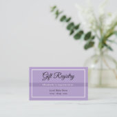 Simple Purple Babyshower Registry Enclosure Card エンクロージャーカード (スタンド正面)