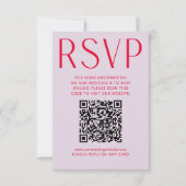 Simple Purple & Red RSVP Online QR code Card (正面)
