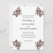 Simple Purple Roses Elegant Modern Floral Wedding 