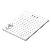  Simple Purple Wildflower Lined From The Desk Of ノートパッド (回転)