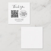 Simple QR Code and Business Logo Thank You エンクロージャーカード (正面/裏面)