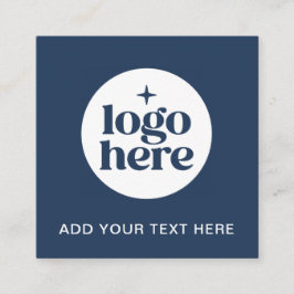 Simple QR Code Blue Business Logo スクエア名刺